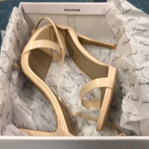 Brand new, never worn, in box nude patent heels